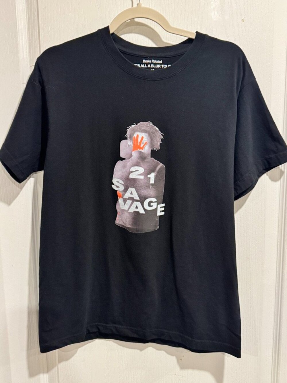 21 Savage "It's All A Blur Tour" tee on Drake Related Label, size Men's M
